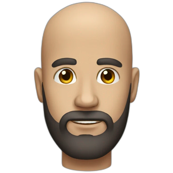 Bald man with a beard dark emoji