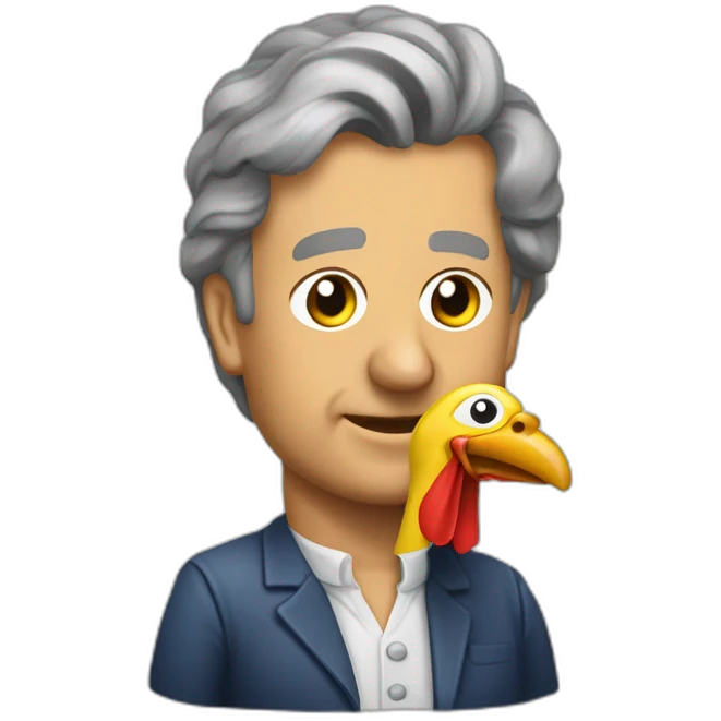 Jean Lassalle mangeant un poulet emoji