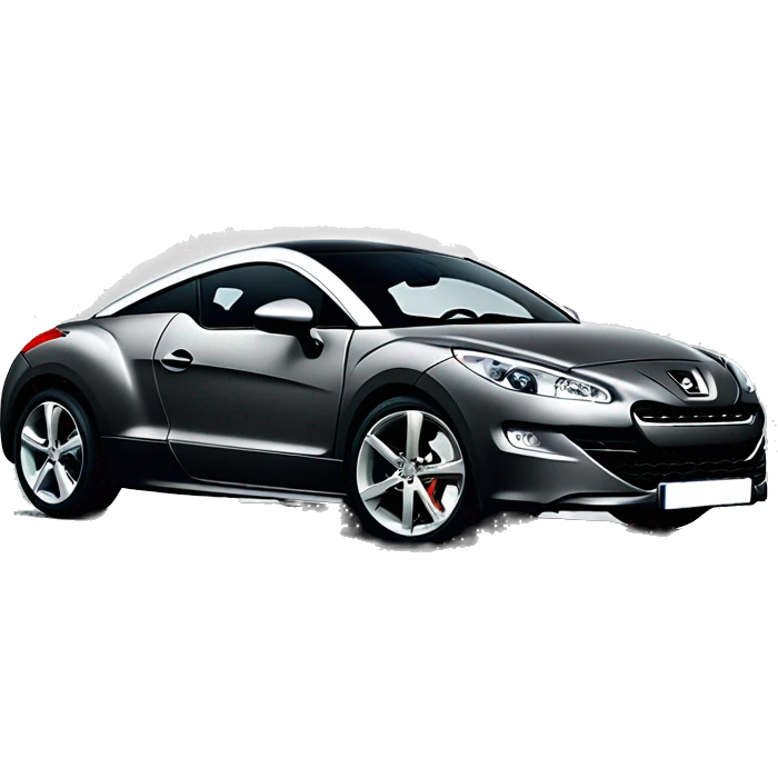 peugeot rcz in dark grey, with the registration plate MR08 FRZ emoji