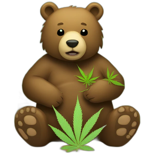 Bear farming cannabis emoji
