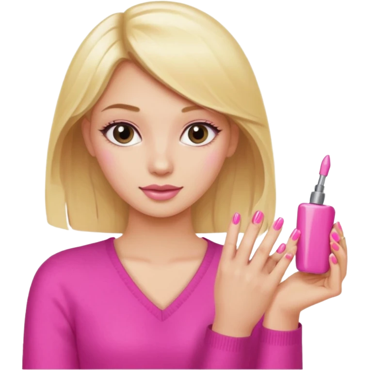 Blondie girl making nails emoji