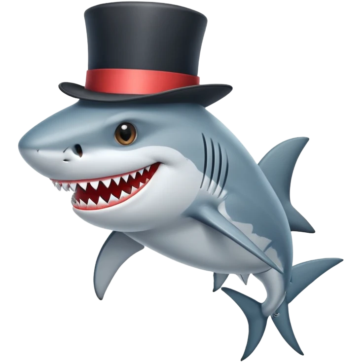 shark wearing a top hat emoji