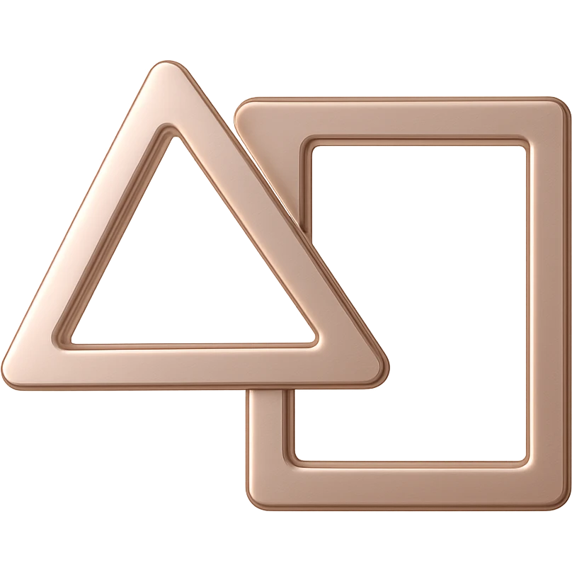 rose gold geometric shape, metallic, soft pink, modern, minimal background emoji