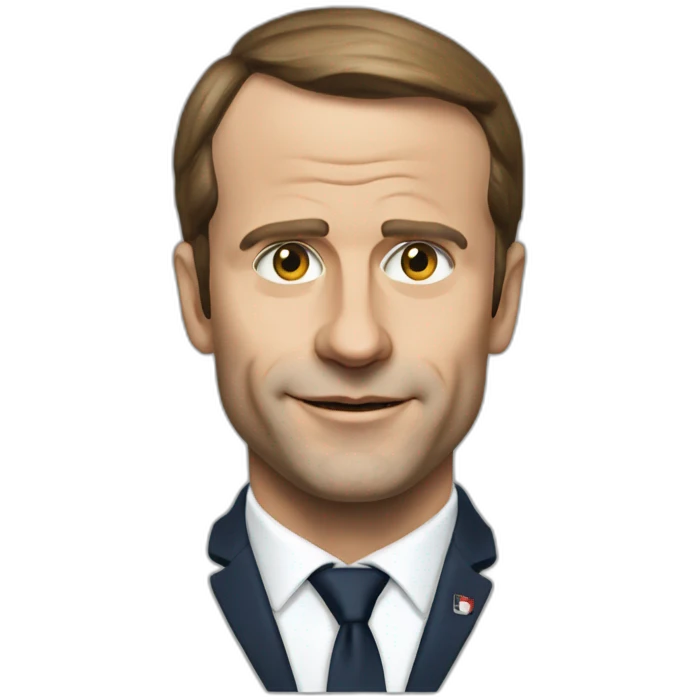 Macron avec tête de chien emoji
