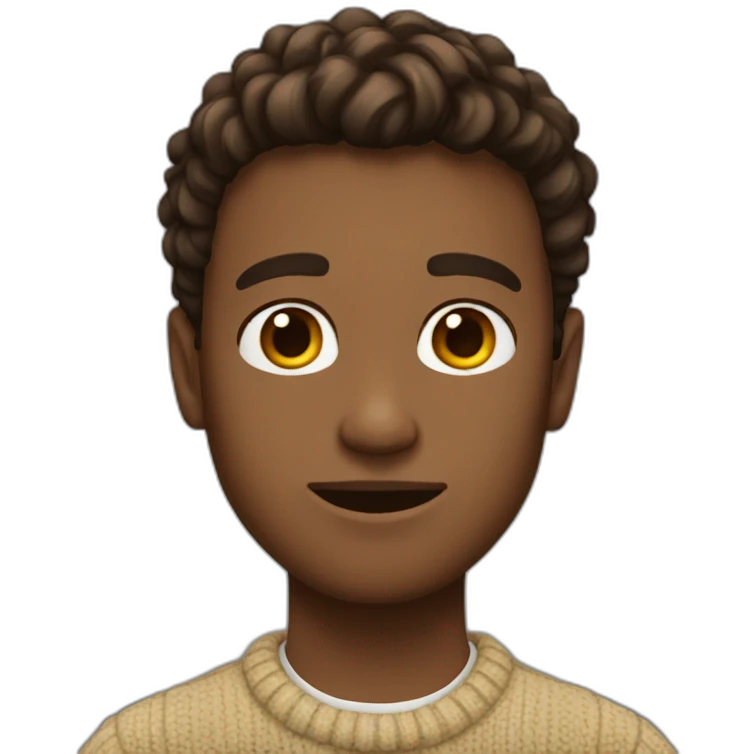 Guy with short sides brown wavy like hair and jumper emoji
