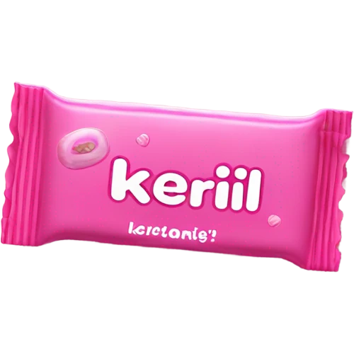 pink candy bar with the inscription kerlli emoji