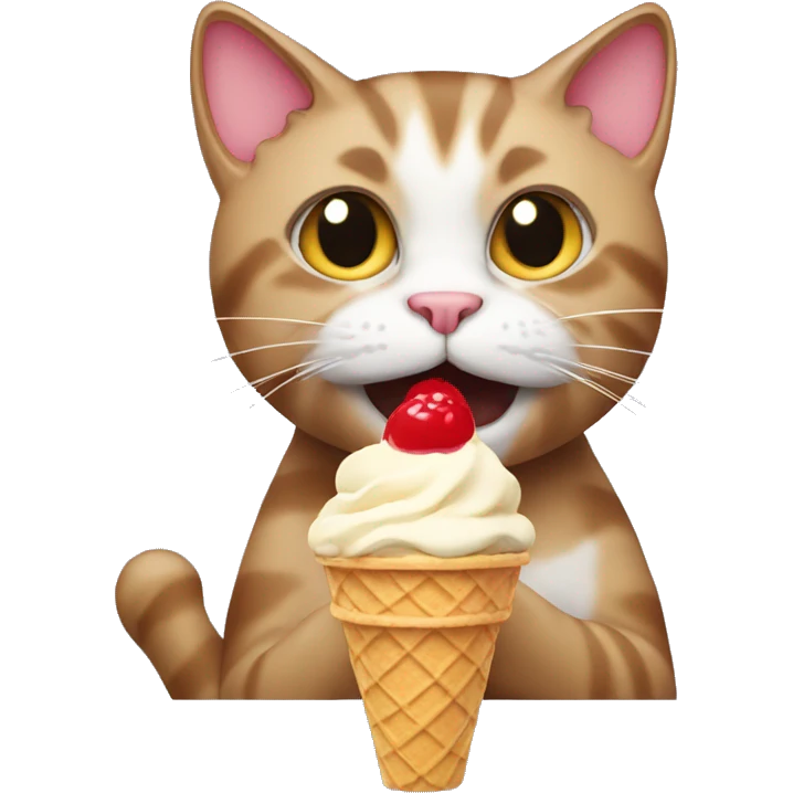 cat eating ice cream emoji
