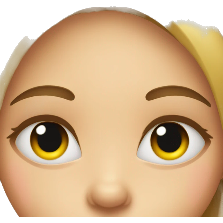 Girl with 3 eyelashes on each eye emoji