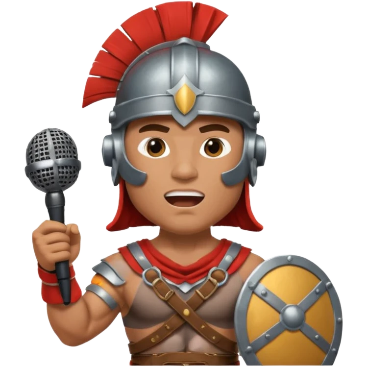 gladiator singing with micro emoji