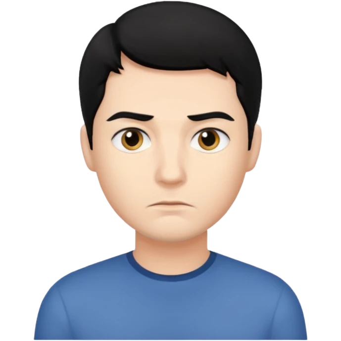 very alert man bloack hair emoji