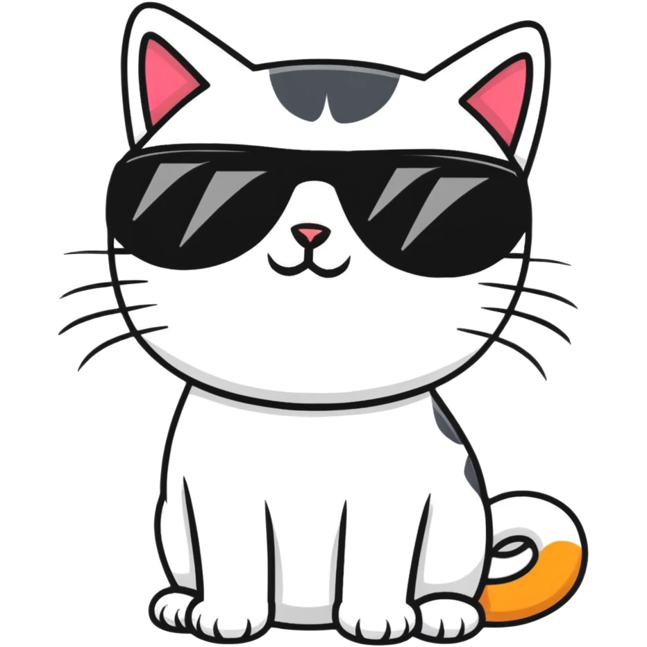 Cat with sunglasses emoji