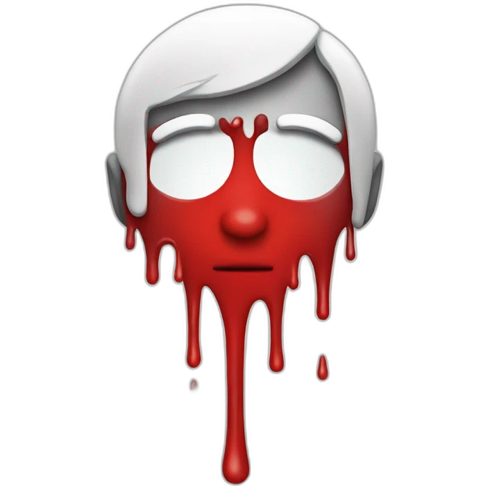red ink dripping on a person emoji