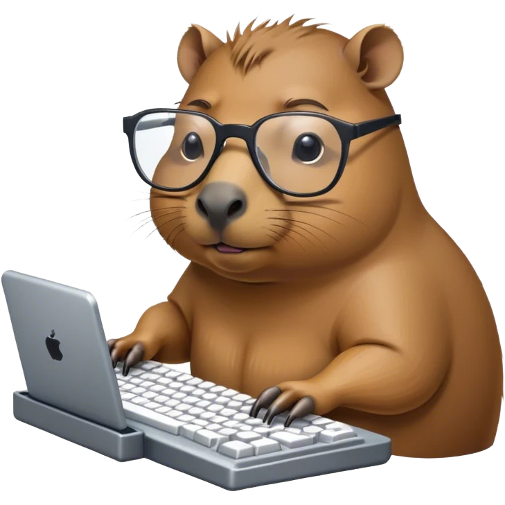 I want a capybara coding emoji