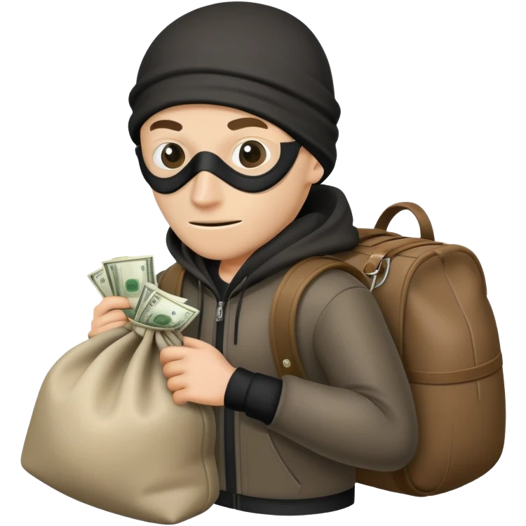 Robber with bag of money  emoji