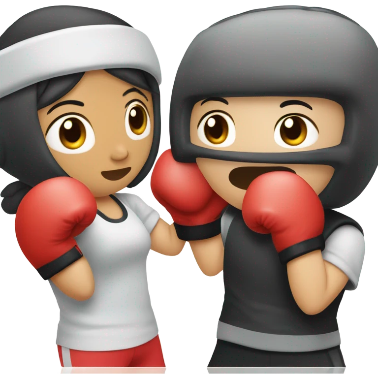 asian girl boxing with boyfriend emoji