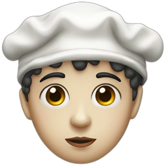 sad pierrot face in a cap emoji