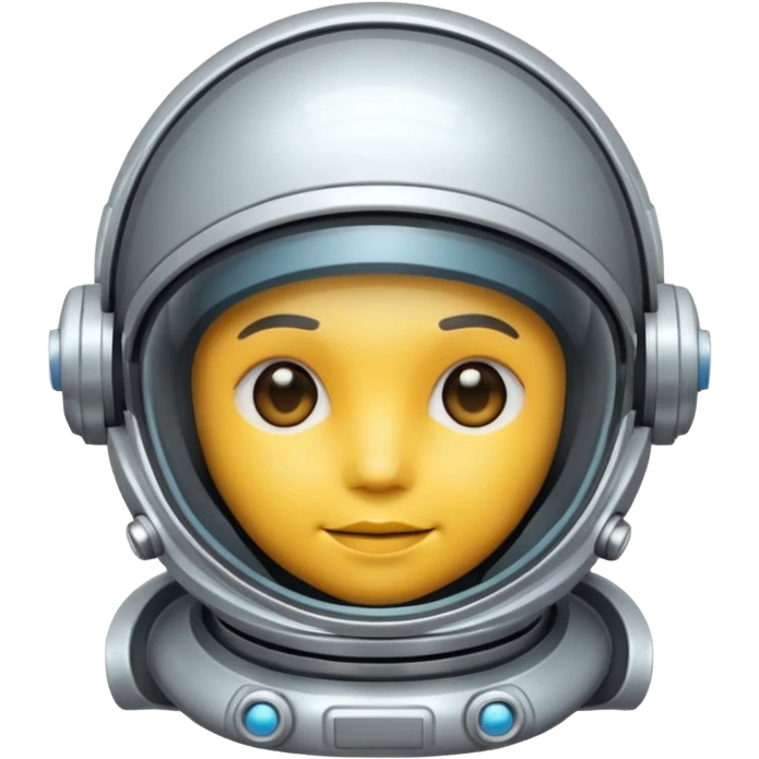 Futuristic astronaut helmet, sci-fi cartoon emoji, no background emoji