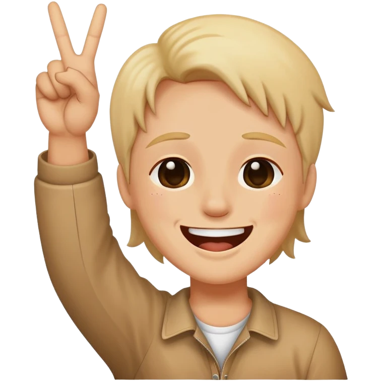 laughing emoji with tears coming out with peace sign emoji