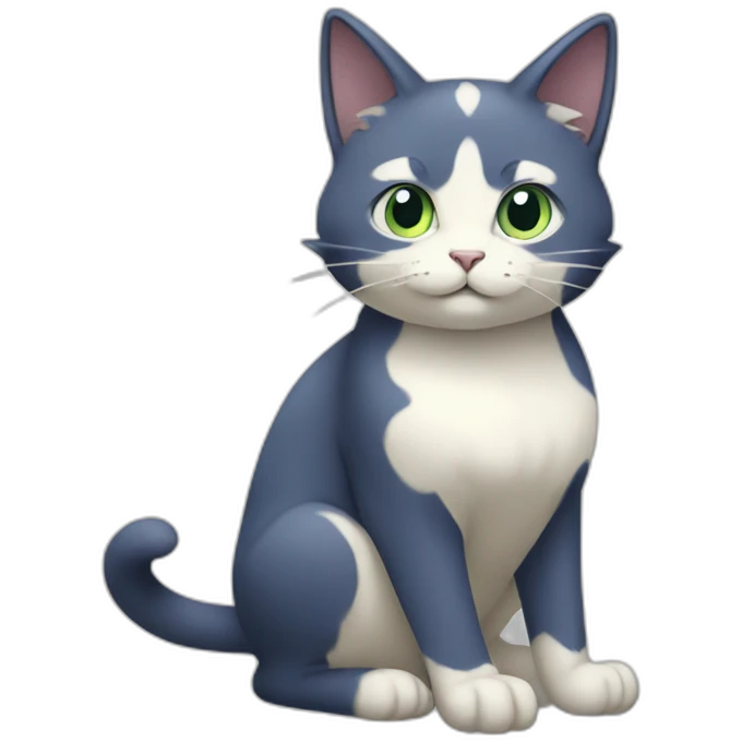 Sitting-bicolor-cat-electric-type-pokemon emoji