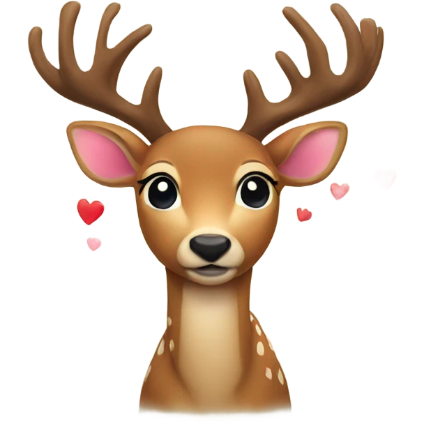 Deer with hearts emoji