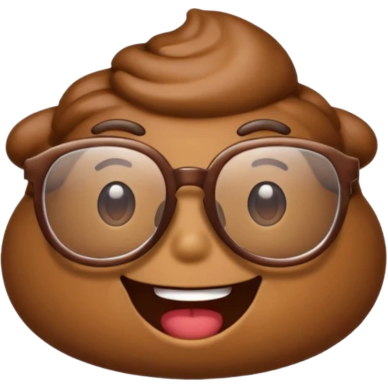 ی ایموجی کاکا سنگی در حال خنده که عینک زده emoji