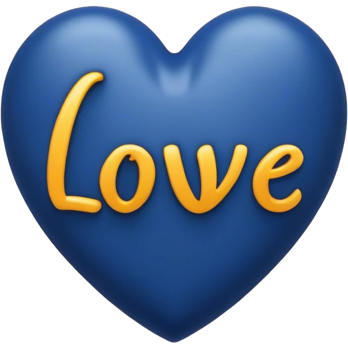 Dark Blue heart with the words Love You Ry in the middle  emoji