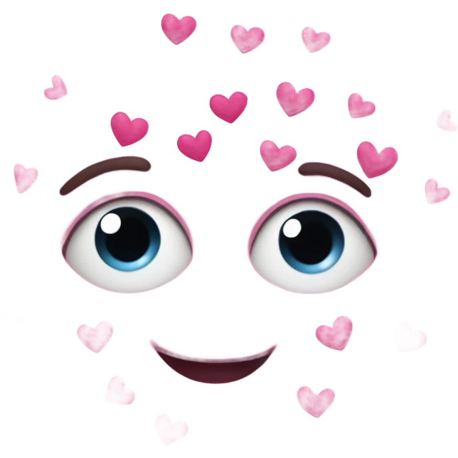 dizzy emoji with pink hearts eyes emoji