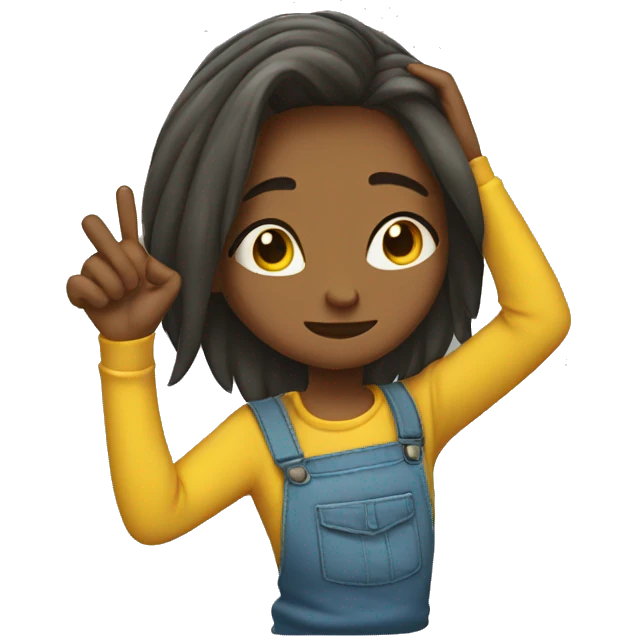 girl dabbing emoji