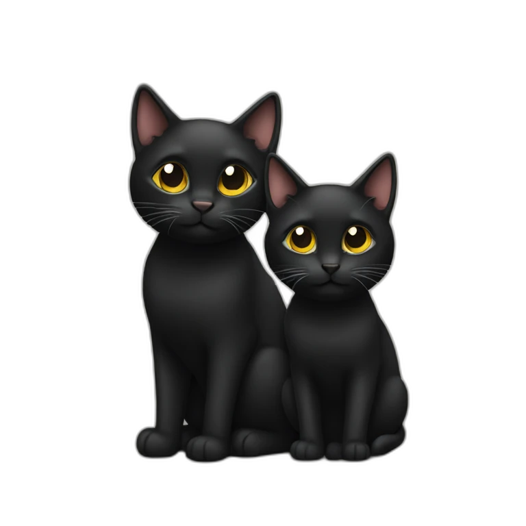 Two black cats emoji