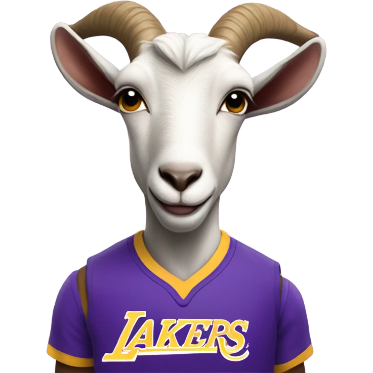 Goat wearing laker shirt emoji