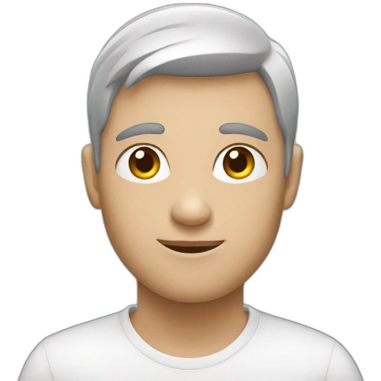 A grey and white gay emoji