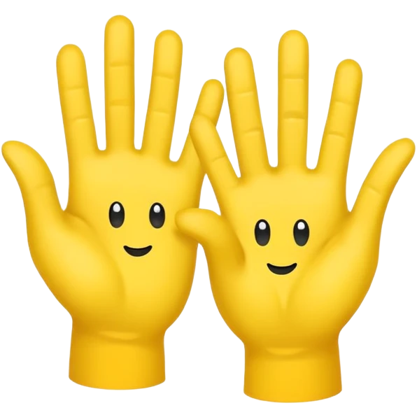 quotation marks made with fingers, yellow hands, clear gesture emoji