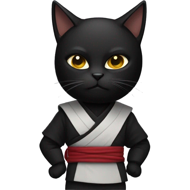 A Black Cat in a ninja outfit emoji