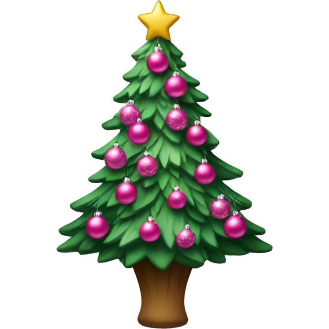 christmas tree with pink ornaments  emoji