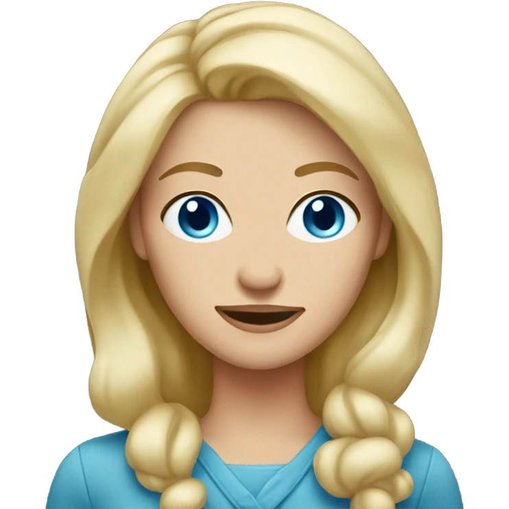 middle age blonde blue-eyed woman emoji