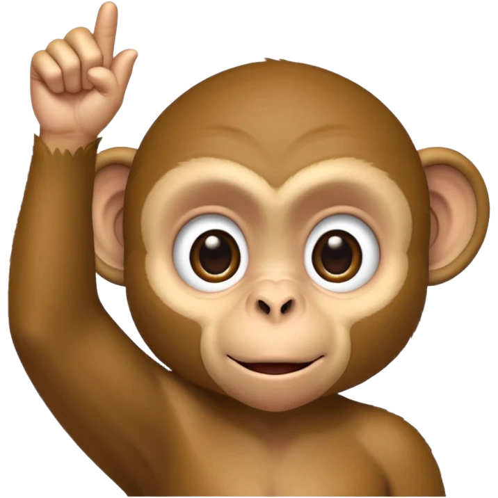 A monkey pointing is eyelid down with one finger emoji