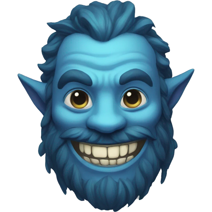 Spectral giant firbolg blue smiling emoji