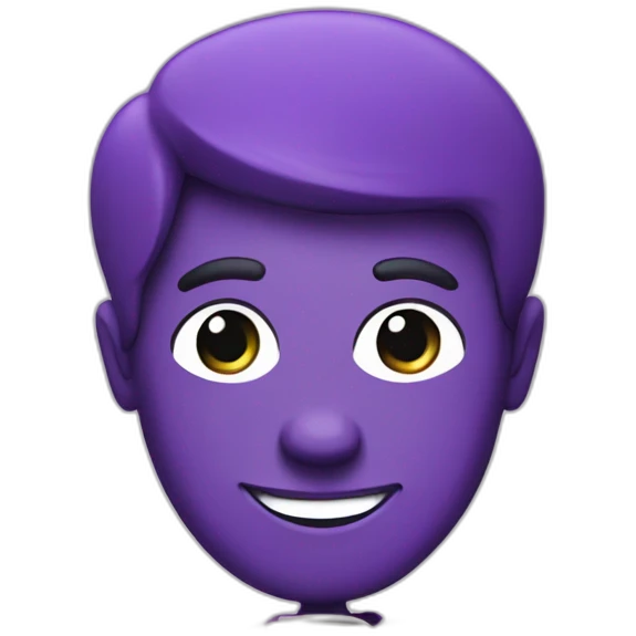 the happy face of a man with a book in purple tones emoji