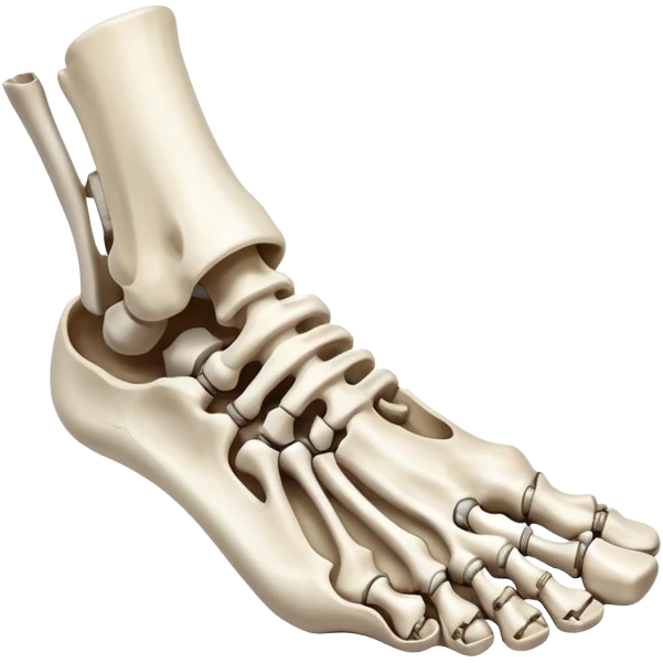 skeletal foot, bones of human foot, anatomical foot bones emoji