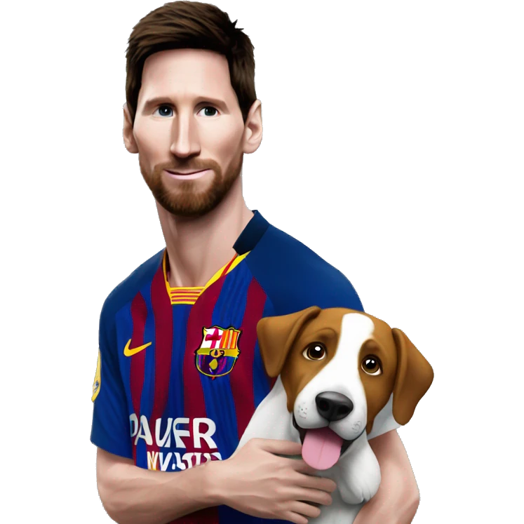 messi con un perro emoji