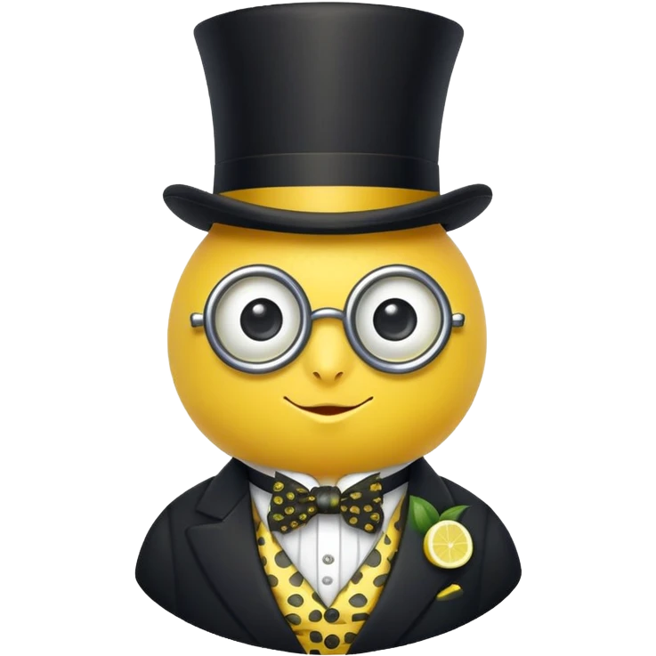 lemon with a monocle, top hat, and cravat emoji