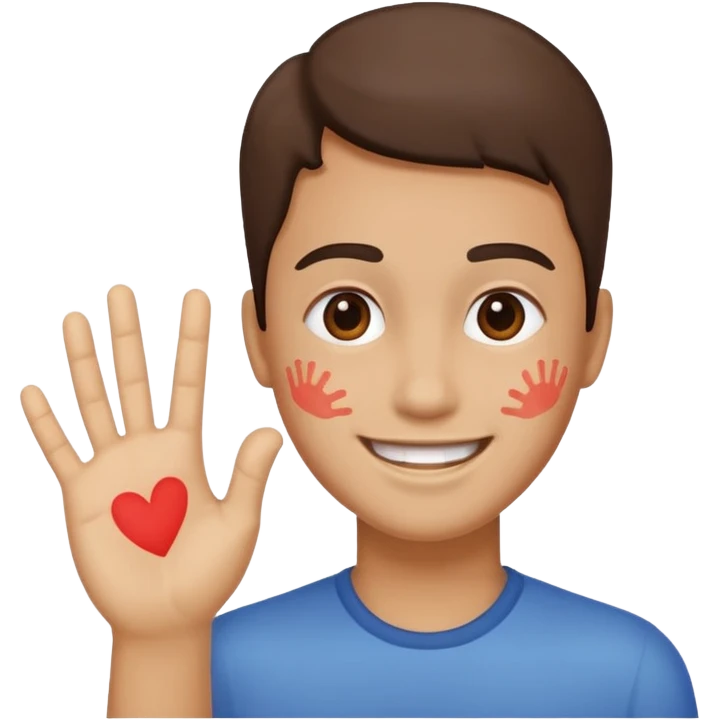 prance with hand print emoji