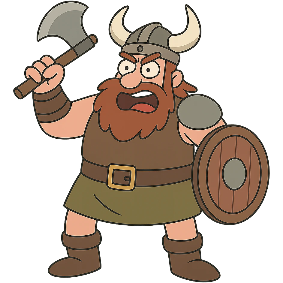 flat toon style viking emoji