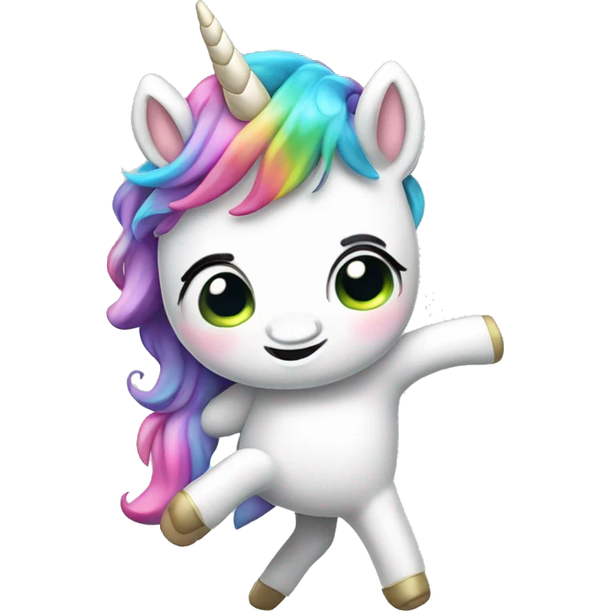 cute Unicorn dabbing gren emoji