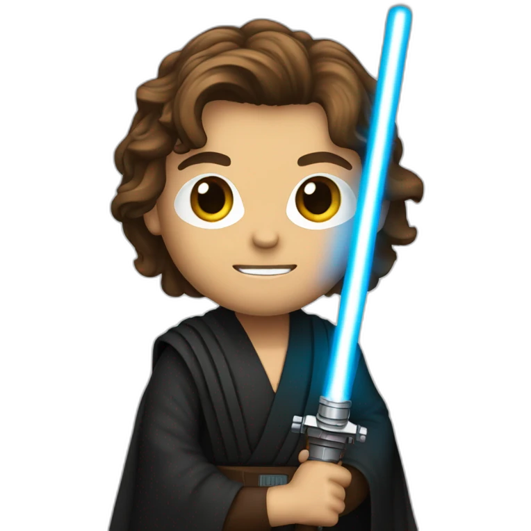Anakin Skywalker with a lightsaber  emoji