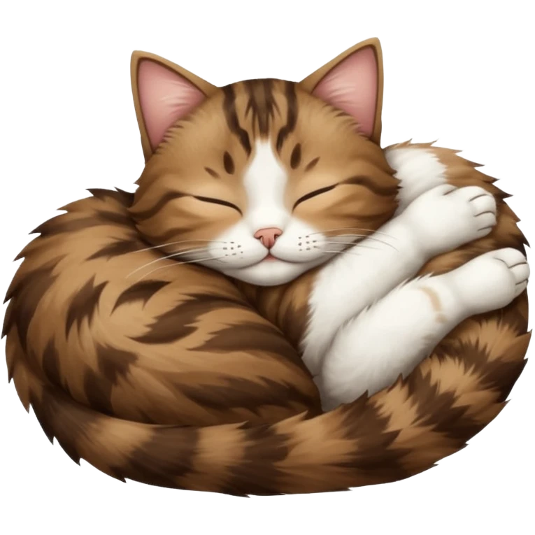 dark brown tabby and white cat sleeping upside down emoji