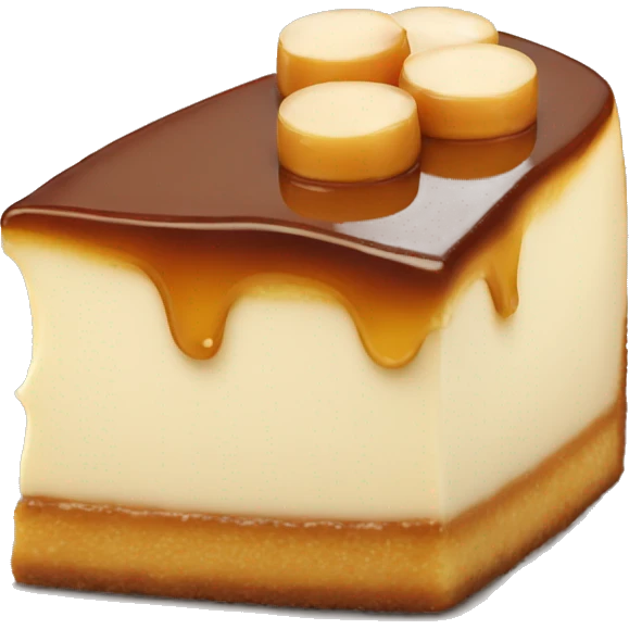 Cheesecake with caramel emoji