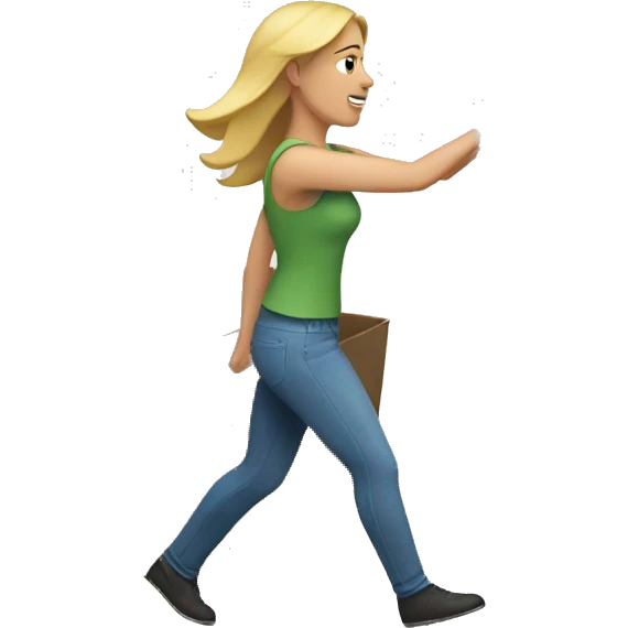 White woman throwing a plant in the trash. emoji