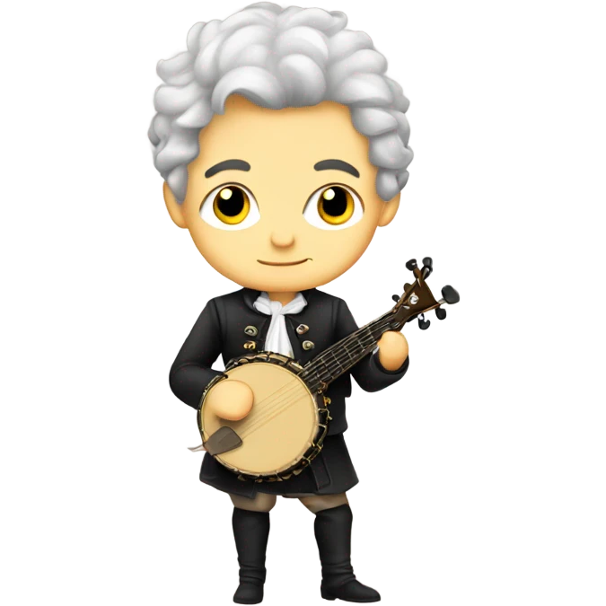 Wolfgang Mozart chibi standing young banjo emoji