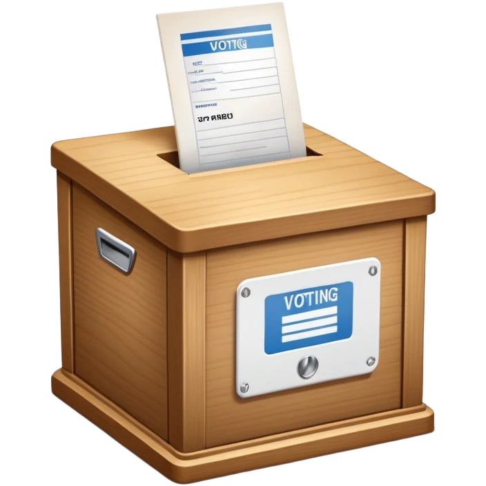 ballot box with voting slip being inserted emoji